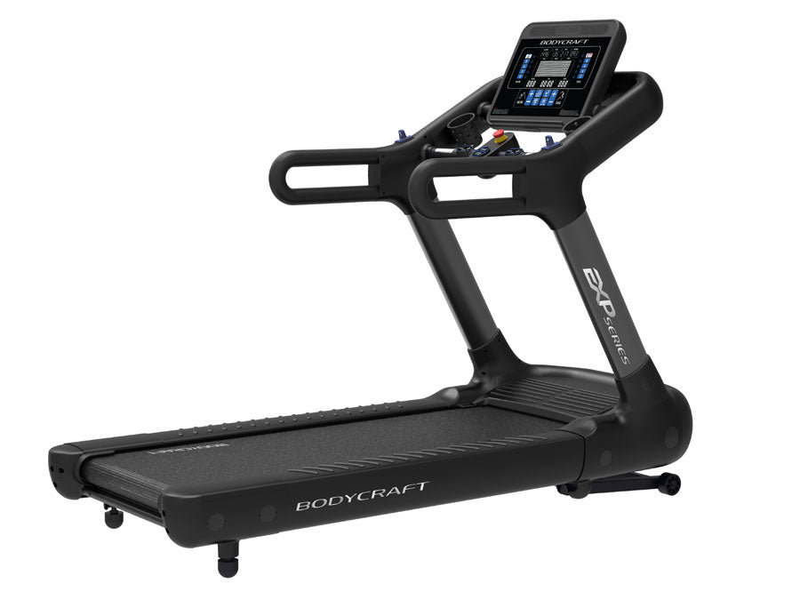 Bodycraft T1200 commercial treadmill, side view with Touch LED console