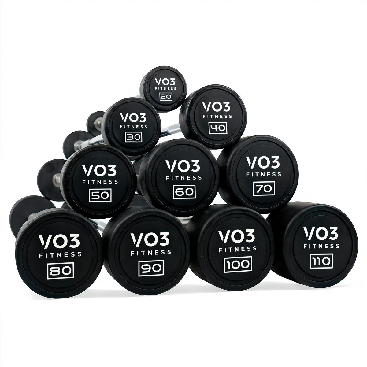 VO3 - Fixed Straight Barbell - Commercial Rubber Series