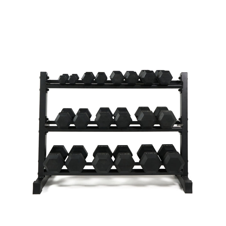 Rubber Hex Dumbbell Set 5-50lbs With Rack - BEST PRICE IN CANADA!